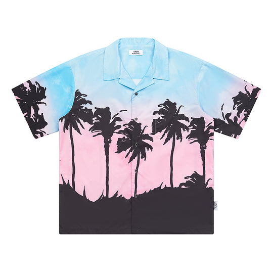 EMPTY REFERENCE Evening Coconut Silhouette Short Sleeve Shirt