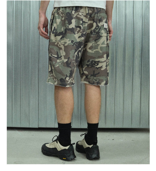 S45 Camouflage Cutoff Sweat Shorts | Face 3 Face