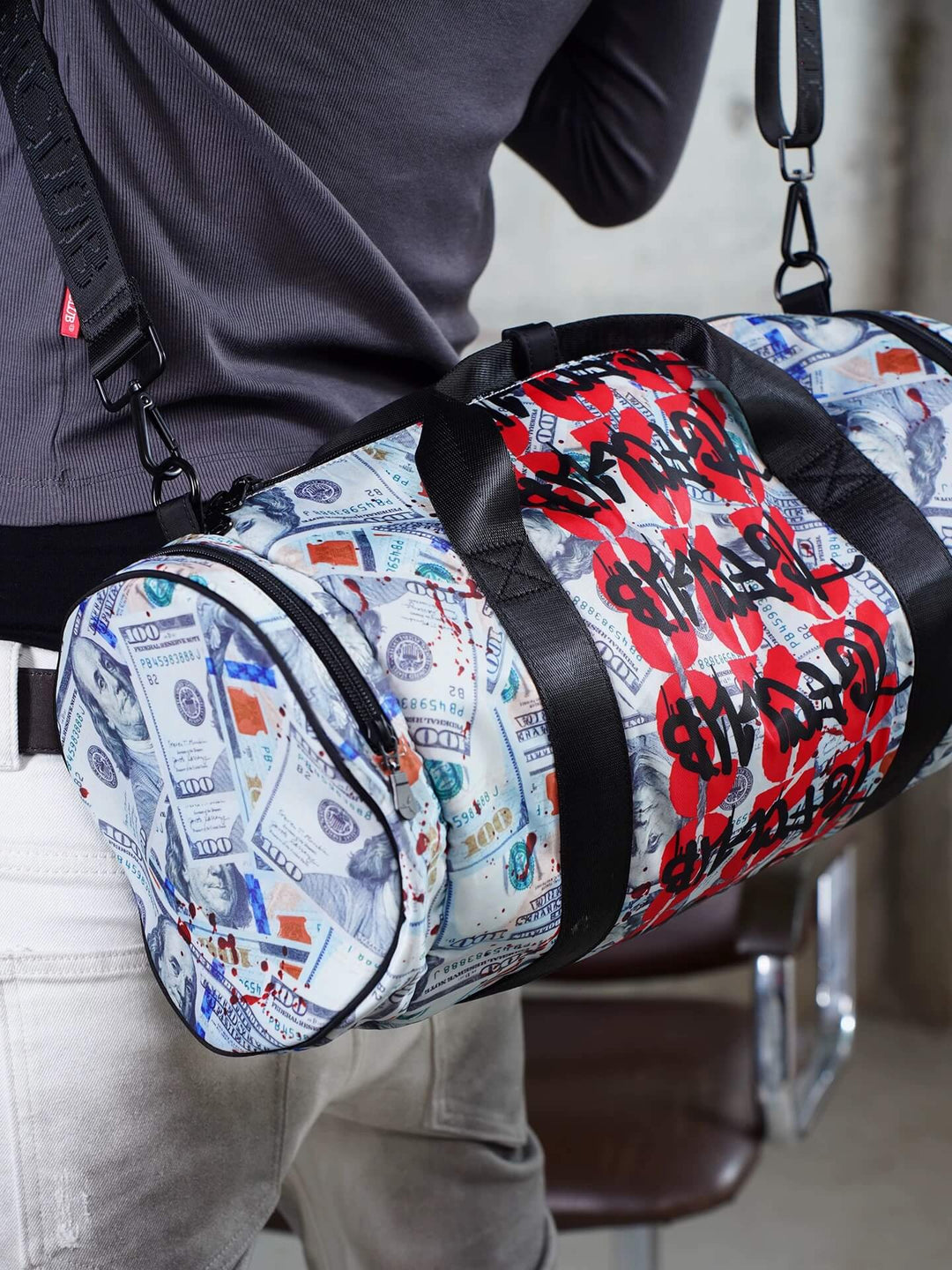 TGFCLUB Graffiti Dollar Bill All Over Printed Duffle Bag | Face 3 Face