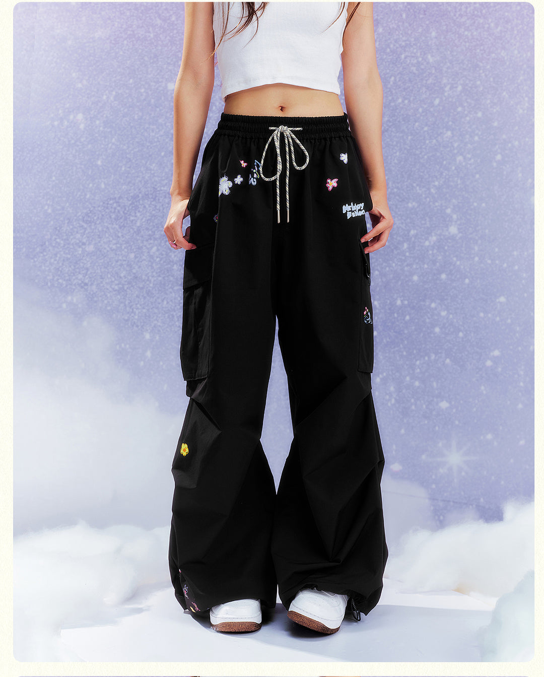 MEDM Floral Print Utility Cargo Pants | Face 3 Face