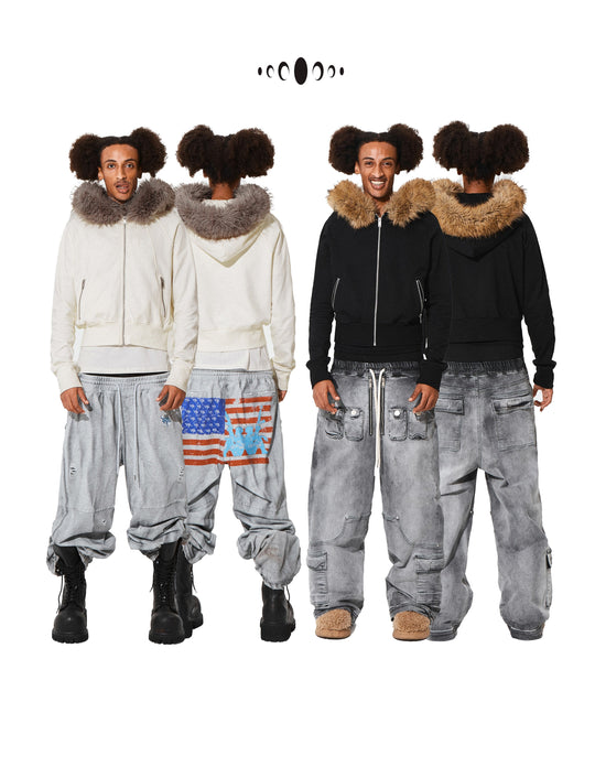 KARMANISTIC Fur Collar Hooded Jacket | Face 3 Face