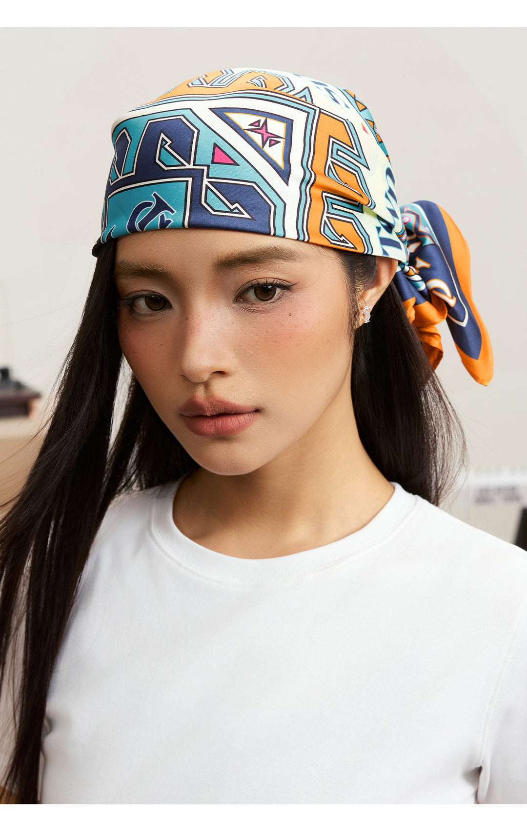 Small Town Kid Geometric Pattern Square Scarf | Face 3 Face