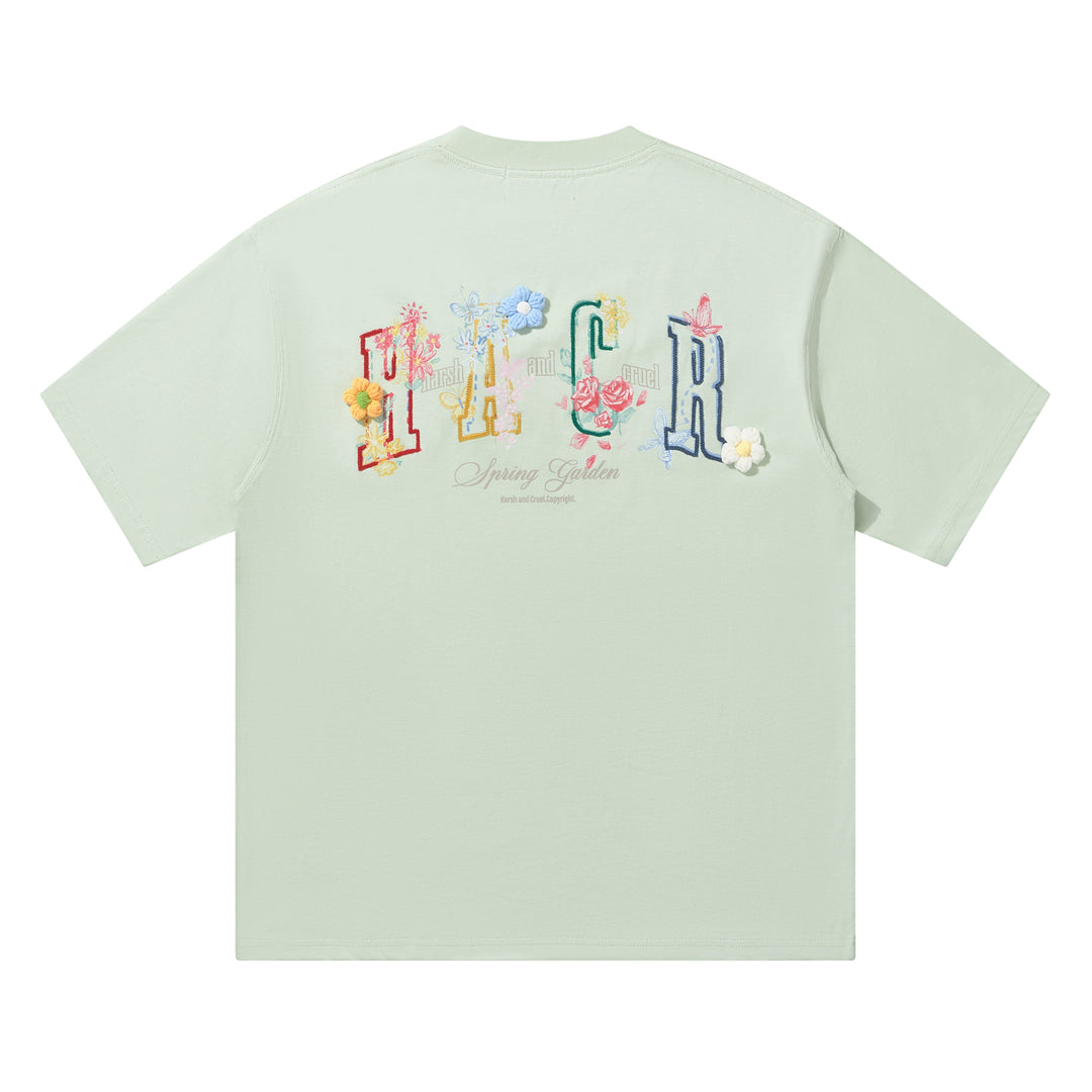 Harsh and Cruel HACR Crayon Drawing 3D Wool Flower Tee | Face 3 Face