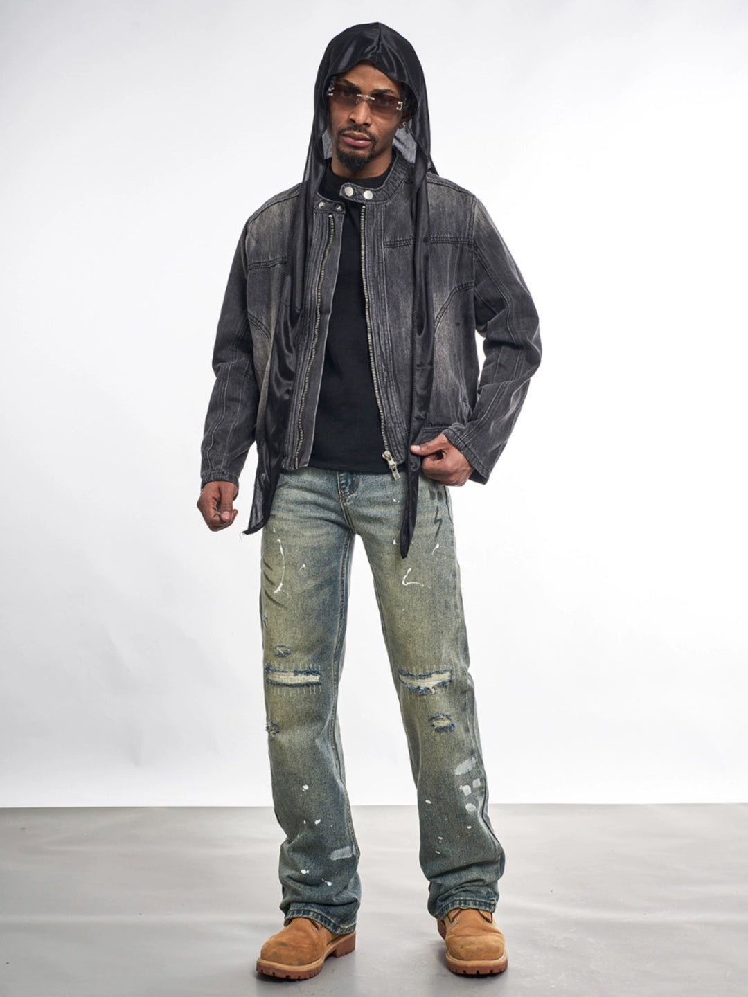 F3F Select Patch Graffiti Washed Gradient Jeans | Face 3 Face