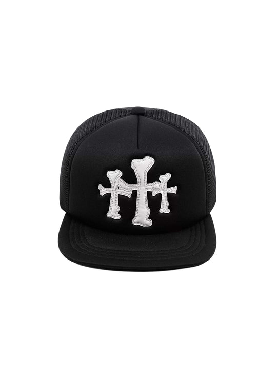 LIBERAFIT Crossbones Leather Patch Trucker Cap | Face 3 Face