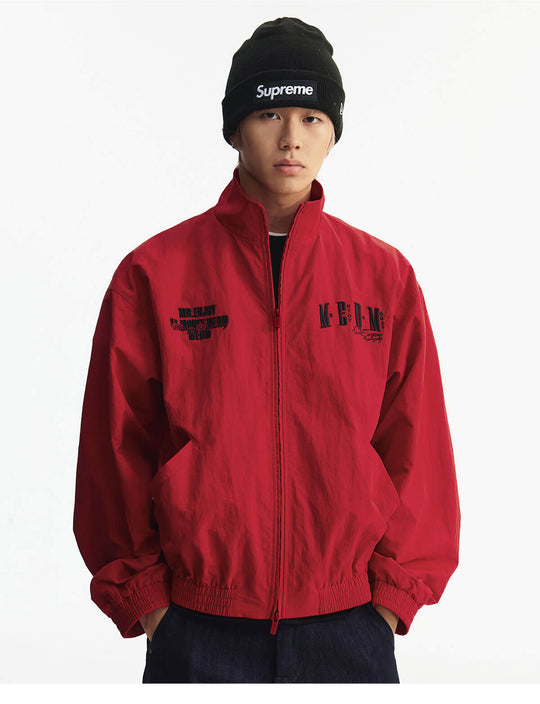 MEDM Logo Embroidered Double Zip Track Jacket | Face 3 Face