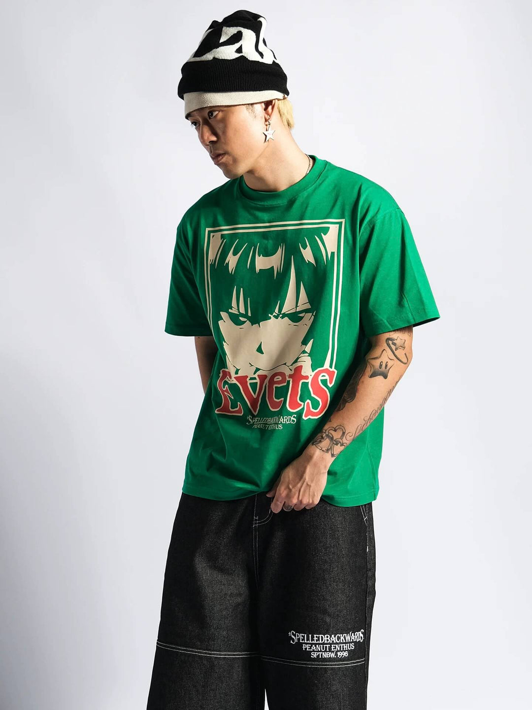 EVETS Anime Graphic Print Short Sleeve Tee