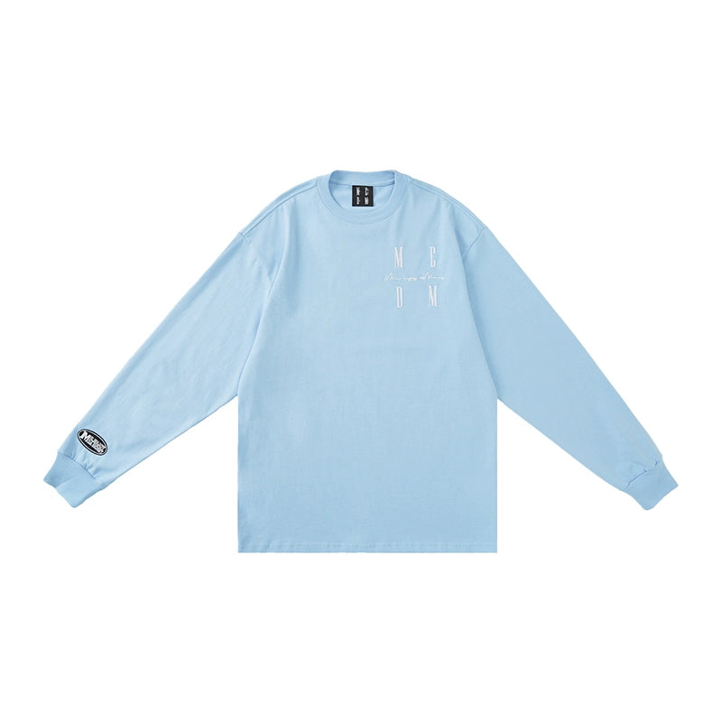 MEDM Standard Logo Embroidered Long Sleeve Tee | Face 3 Face