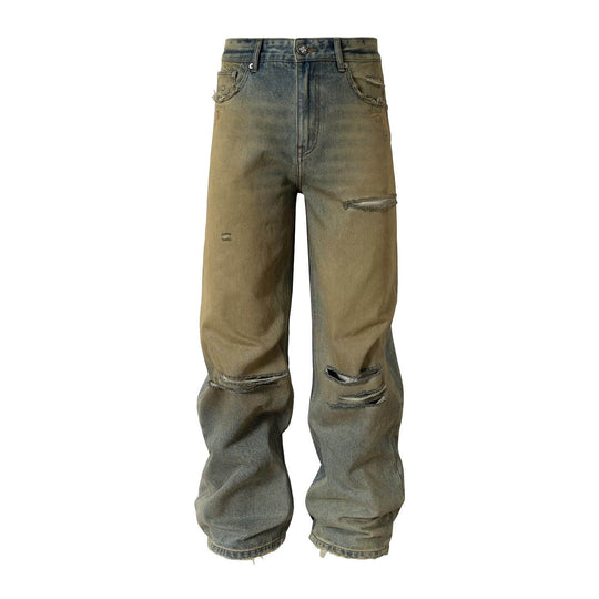 YADcrew Baroque Embroidered Distressed Wash Slight Flare Jeans | Face 3 Face