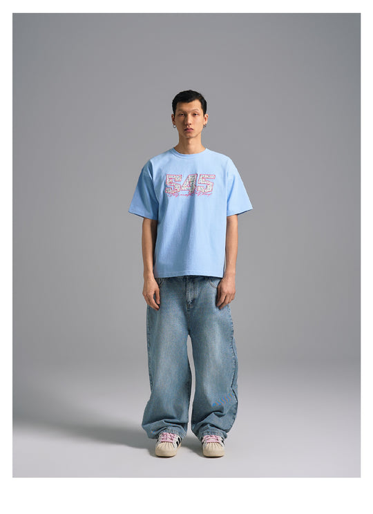 S45 Sequins Logo Patch Embroidery Tee | Face 3 Face