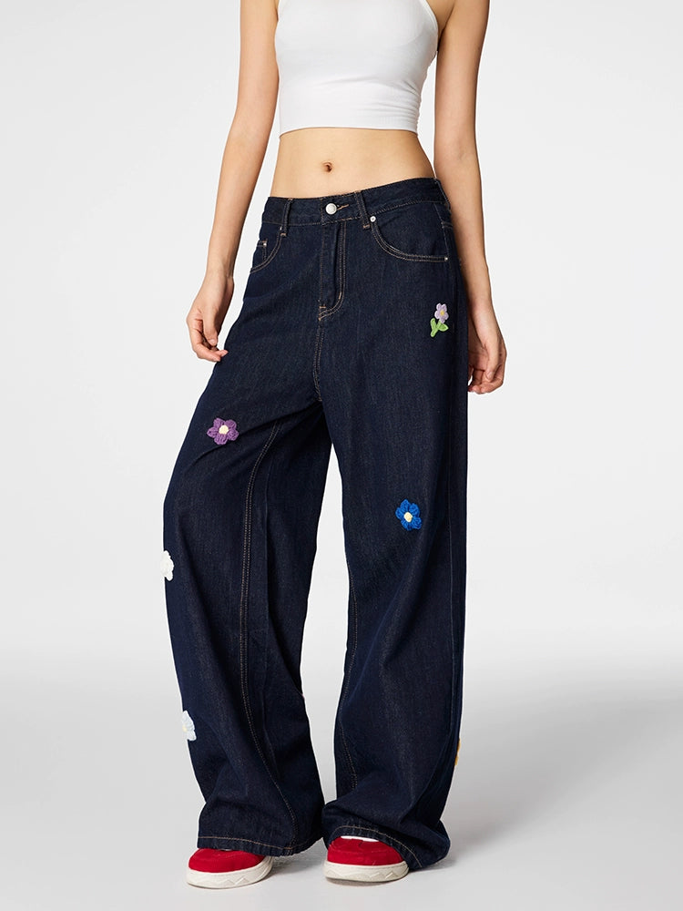 Cargo jeans | Achock Flower Embroidery Jeans | Face 3 Face