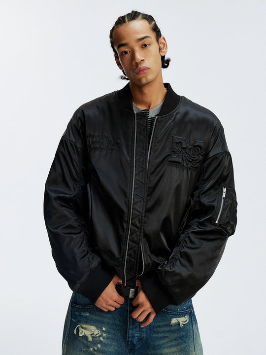 MEDM 3D Rose Foam MA-1 Bomber Jacket | Face 3 Face