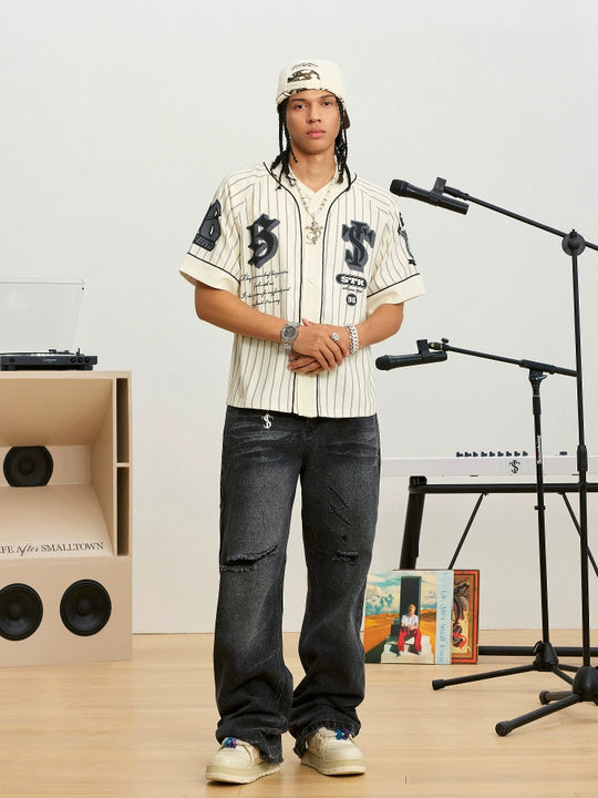 Small Town Kid Striped Baseball Shirt | Face 3 Face