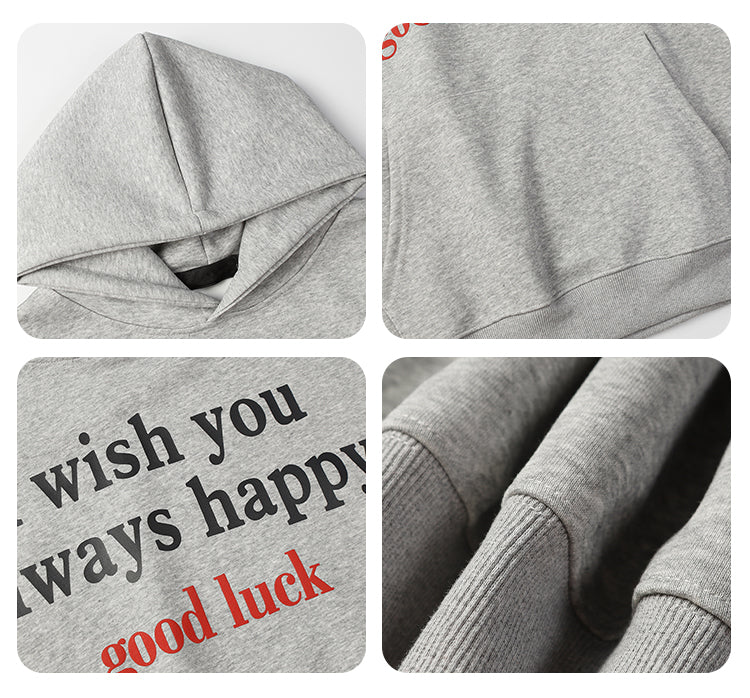 F3F Select Good Luck Printed Letter Hoodie | Face 3 Face