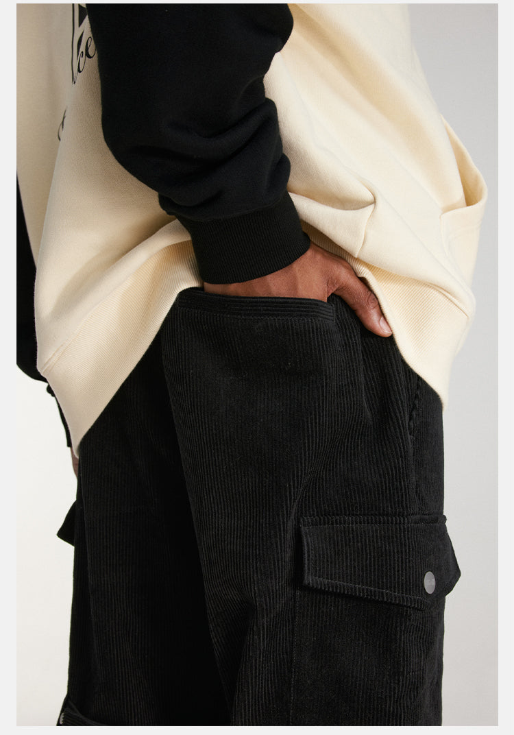 DICETINY Corduroy Leg Zip Work Cargo Jeans | Face 3 Face