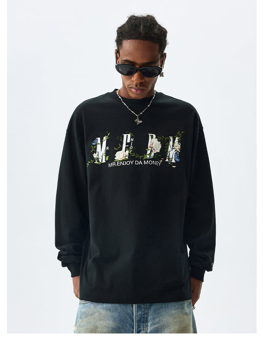 MEDM Vine and Flower Butterfly Logo Long Sleeve Tee | Face 3 Face