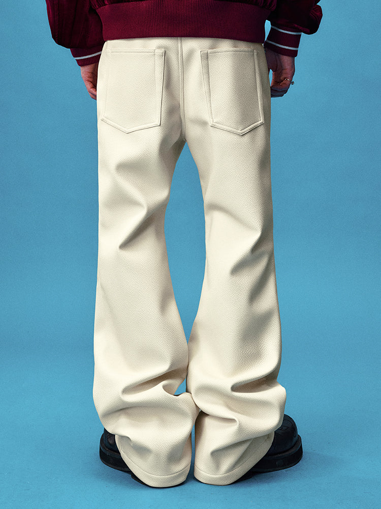 YADcrew Leather Rivet Flare Pants | Face 3 Face