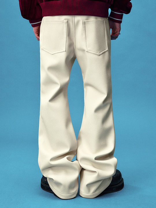 YADcrew Leather Rivet Flare Pants | Face 3 Face