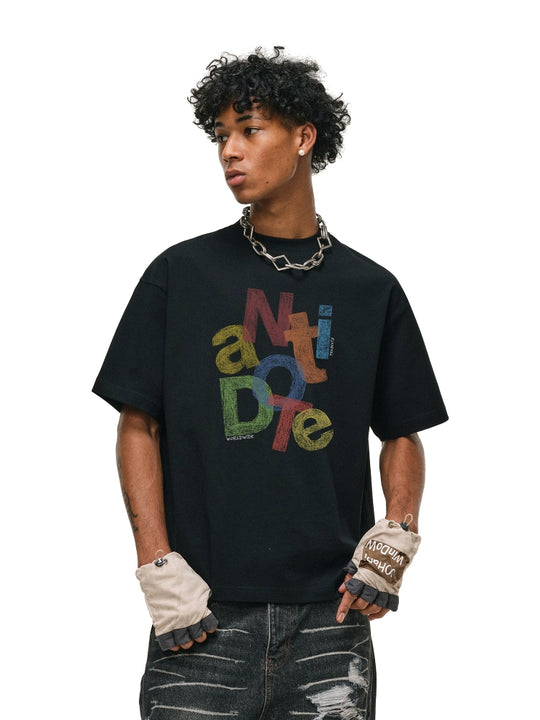 ANTIDOTE Colorful Crayon Print Tee | Face 3 Face