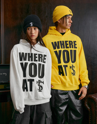 Small Town Kid WHERE YOU AT Slogan Hoodie | Face 3 Face