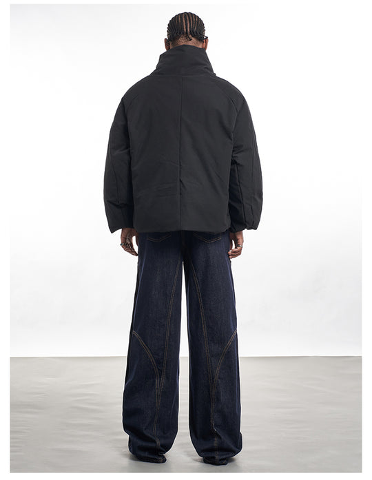 F3F Select Stitch Lines Dark Blue Double Knee Jeans | Face 3 Face