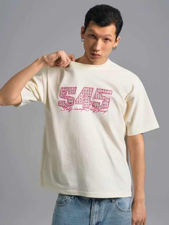 S45 Sequins Logo Patch Embroidery Tee | Face 3 Face