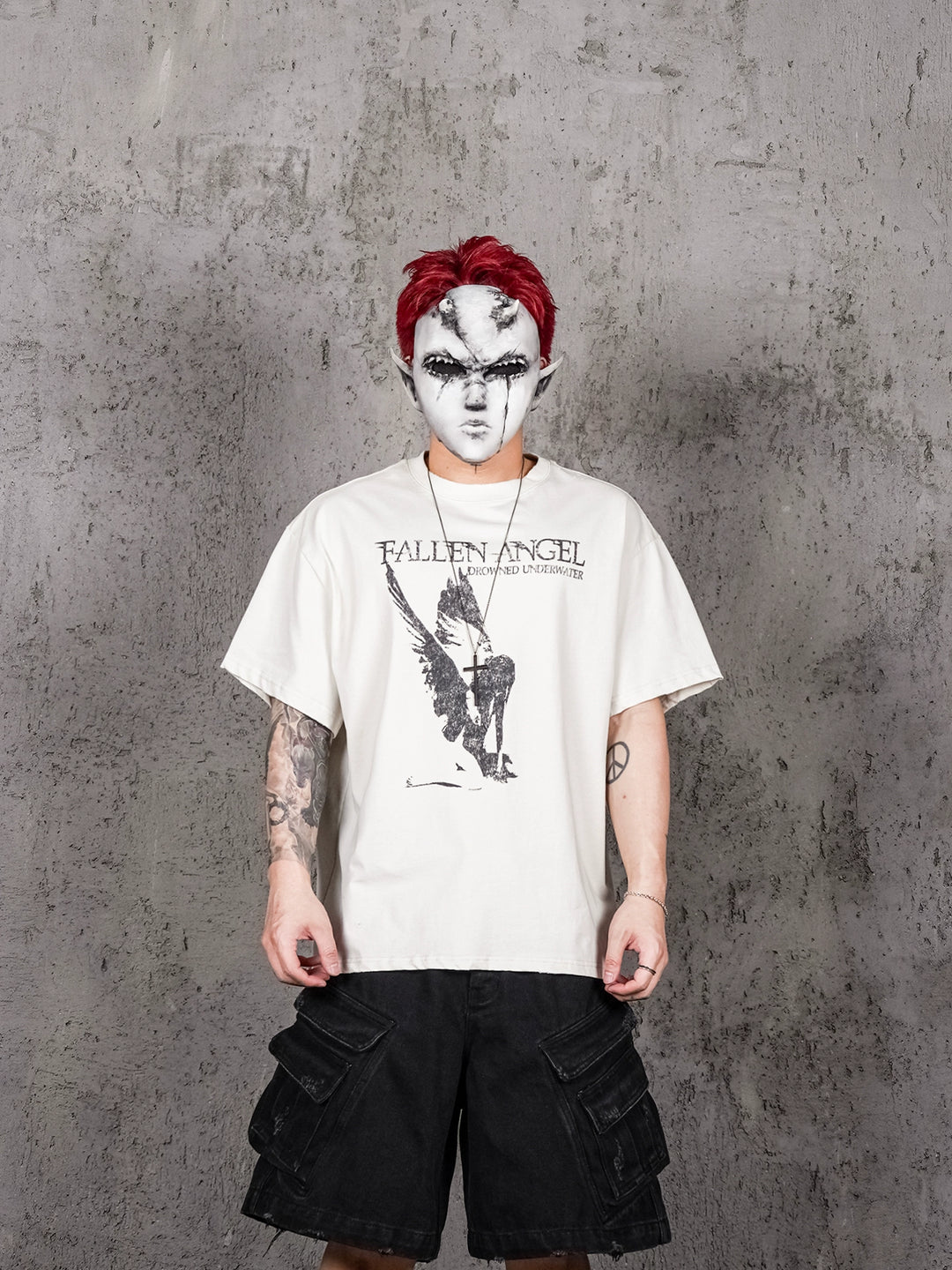 UNDERWATER Fallen Angel Print Distressed Tee | Face 3 Face