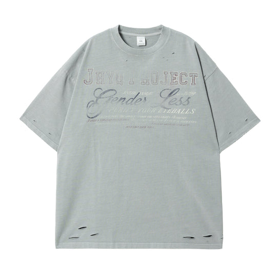 JHYQ Vintage Print Washed Distressed Tee | Face 3 Face