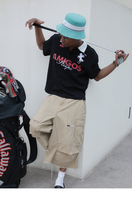 STEEPC Washed Distressed Baggy Multi Pocket Work Shorts | Face 3 Face