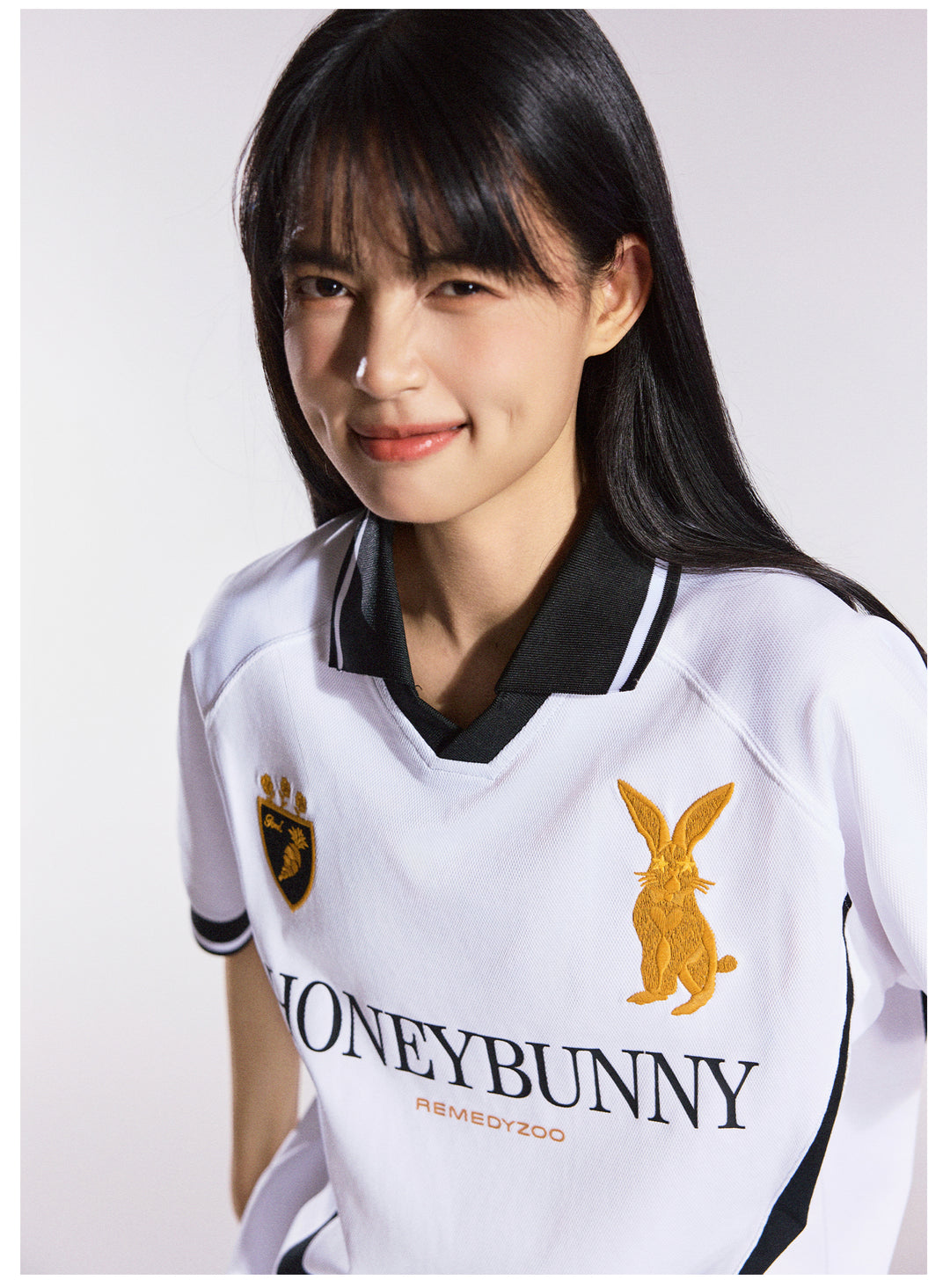 Remedy HONEYBUNNY Rabbit Embroidered Soccer Jersey Polo Shirt | Face 3 Face