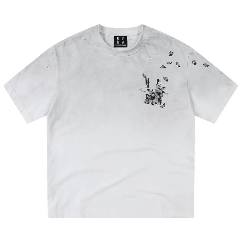MEDM Washed Distressed Lily Logo Short Sleeve Tee | Face 3 Face
