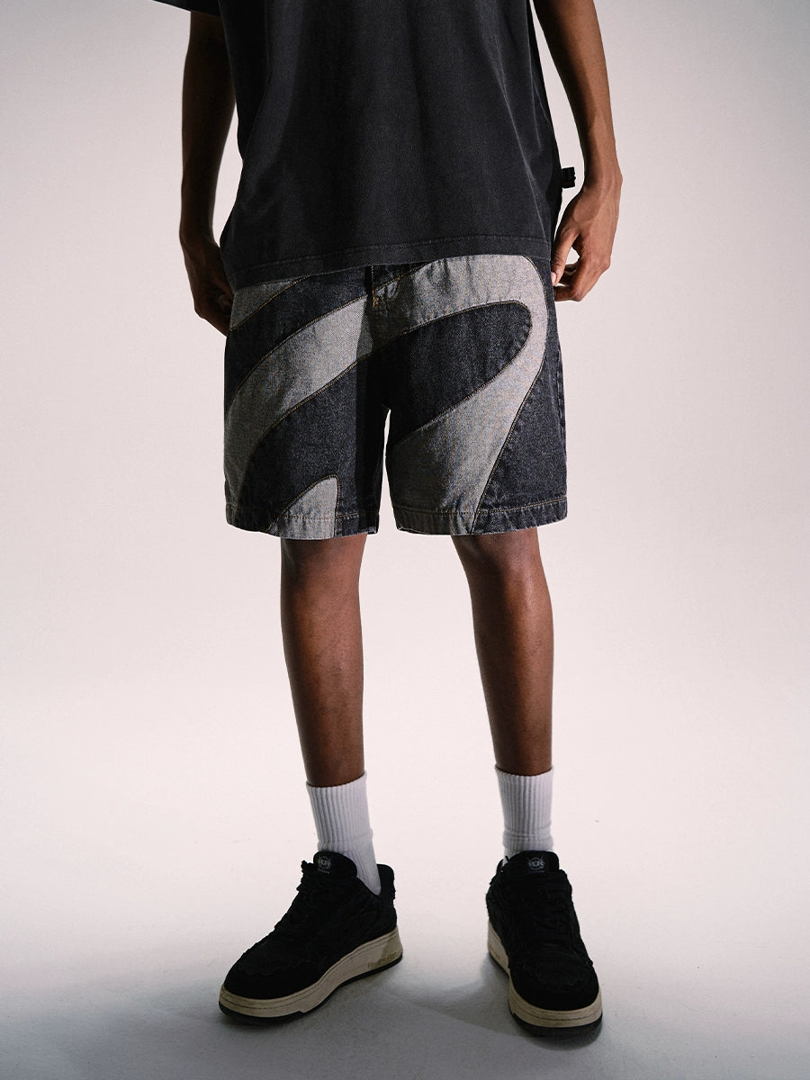 Remedy Wave Graphic Denim Shorts | Face 3 Face