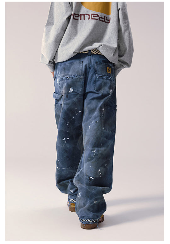Remedy Washed Splash Ink Work Painter Pants | Face 3 Face