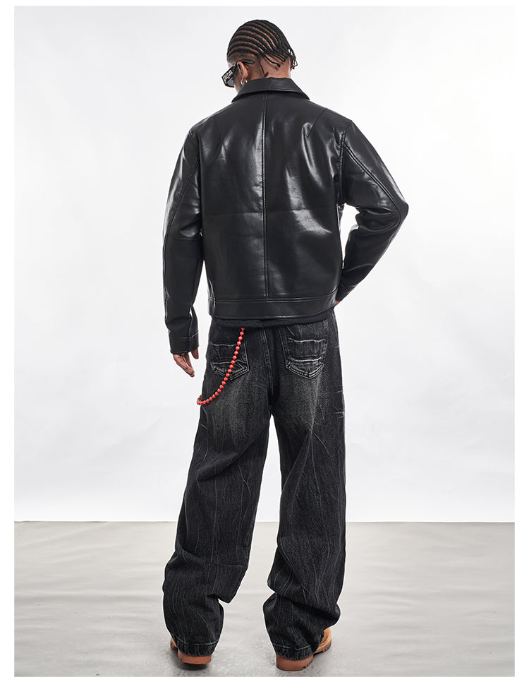 F3F Select PU Leather Motorcycle Jacket | Face 3 Face