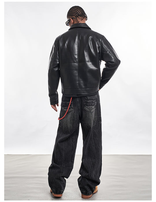 F3F Select PU Leather Motorcycle Jacket | Face 3 Face