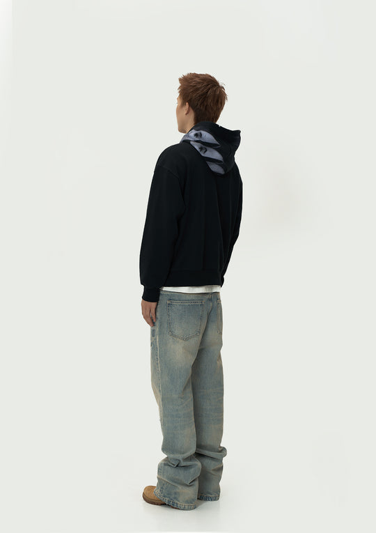 EVILKNIGHT(EK) Mirror Duality Graffiti Print Hoodie | Face 3 Face