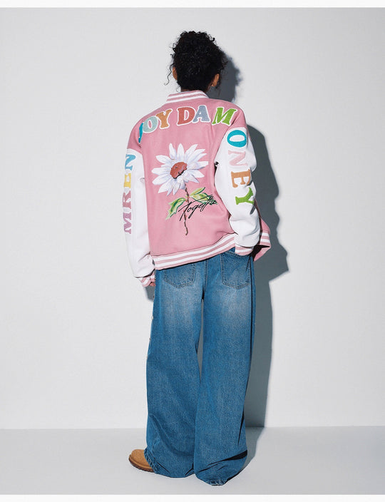 MEDM Daisy Floral Varsity Jacket | Face 3 Face