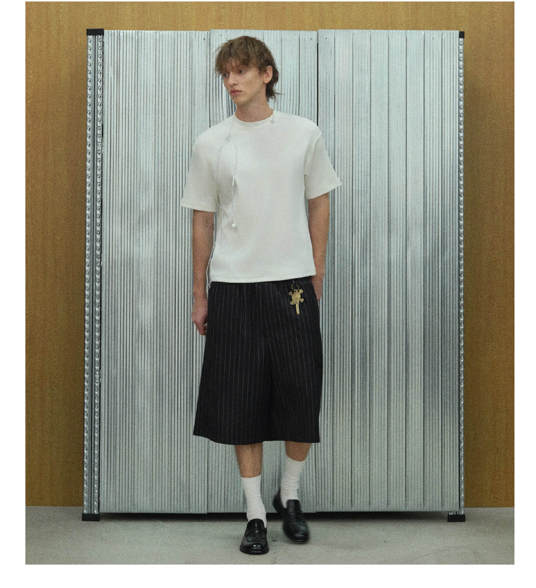 S45 Jacquard Stripe Baggy Suit Shorts