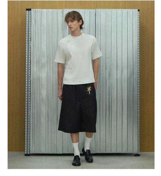 S45 Jacquard Stripe Baggy Suit Shorts