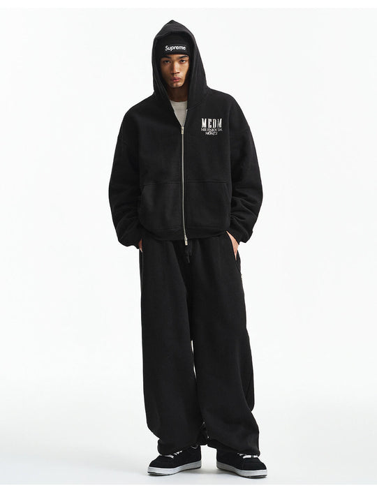 MEDM 3D Metallic Logo Zip Up Hoodie | Face 3 Face