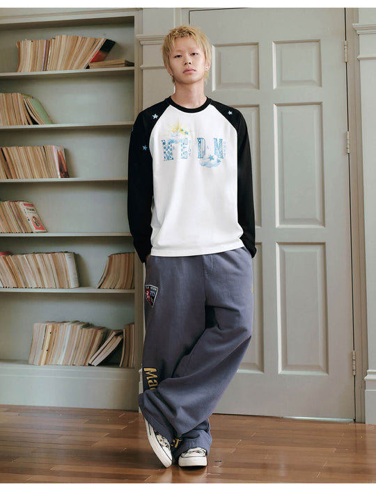 MEDM Embroidered Patch Washed Baggy Sweatpants | Face 3 Face