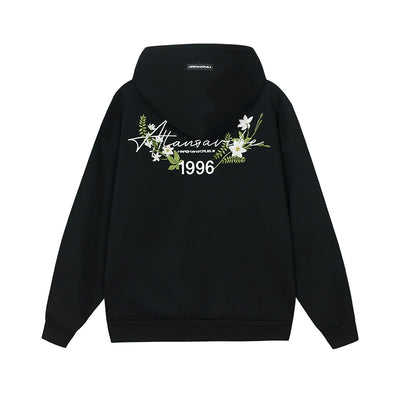 Harsh and Cruel Floral Wreath Embroidered Botanical Hoodie | Face 3 Face