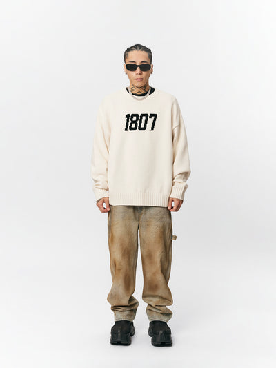 1807 Chenille Logo Jacquard Knit Sweater | Face 3 Face