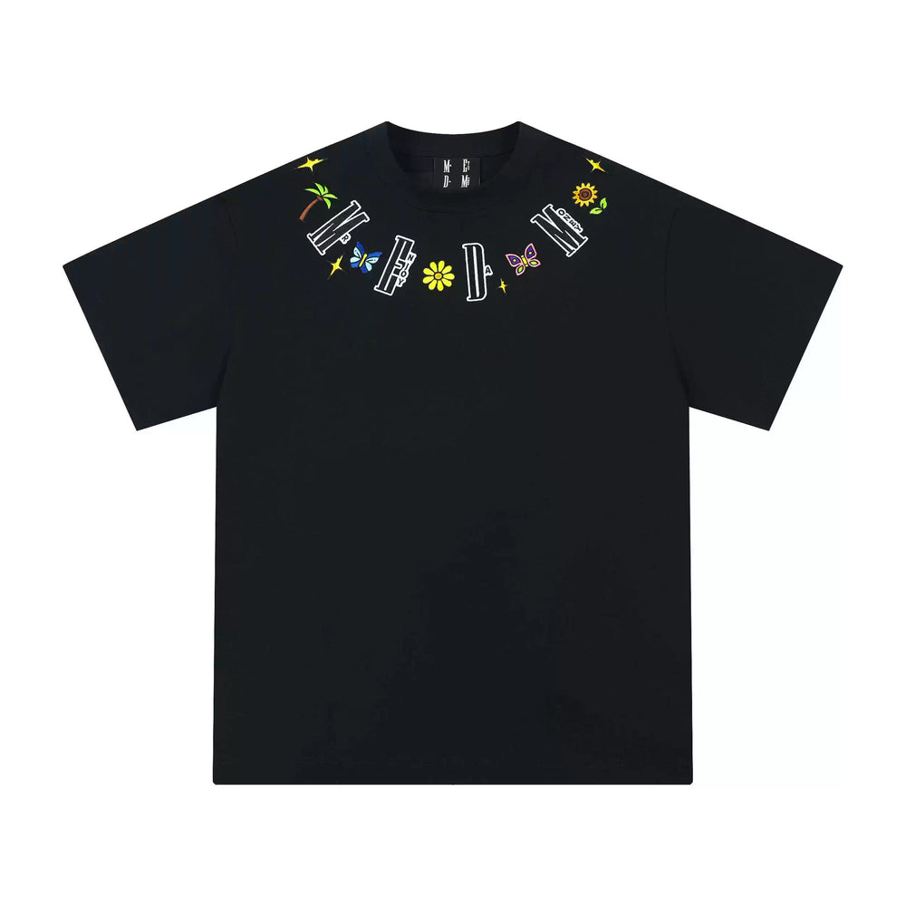 MEDM Butterfly Embroidered Neckline Tee | Face 3 Face