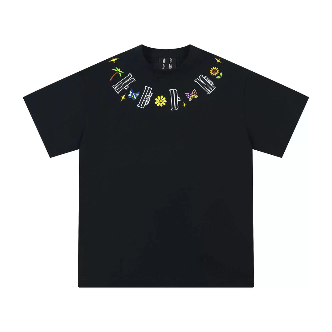 MEDM Butterfly Embroidered Neckline Tee | Face 3 Face