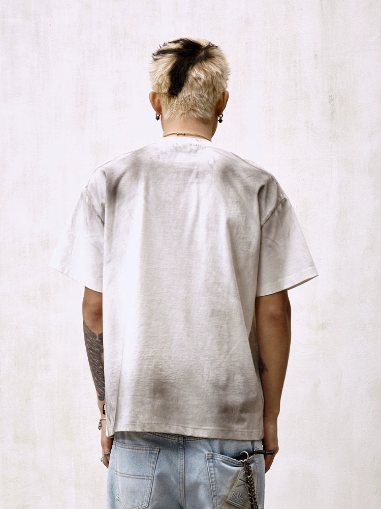 Remedy Inspired Print Washed Aged Tee | Face 3 Face