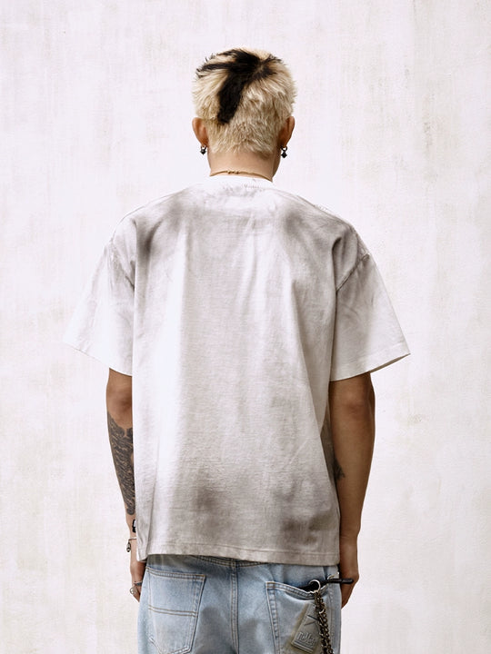 Remedy Inspired Print Washed Aged Tee | Face 3 Face