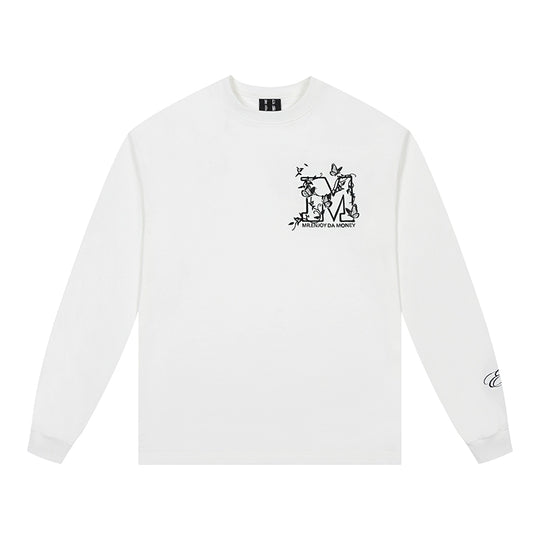 MEDM Big M Butterfly Vine Embroidered Long Sleeve Tee | Face 3 Face
