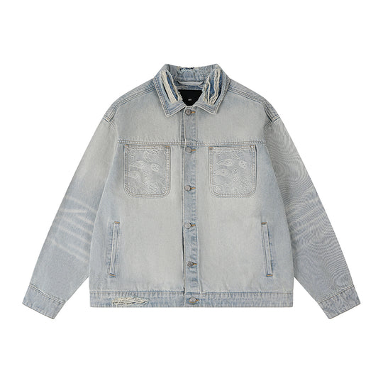 1807× LABT Paisley Pattern Wash Denim Jacket | Face 3 Face