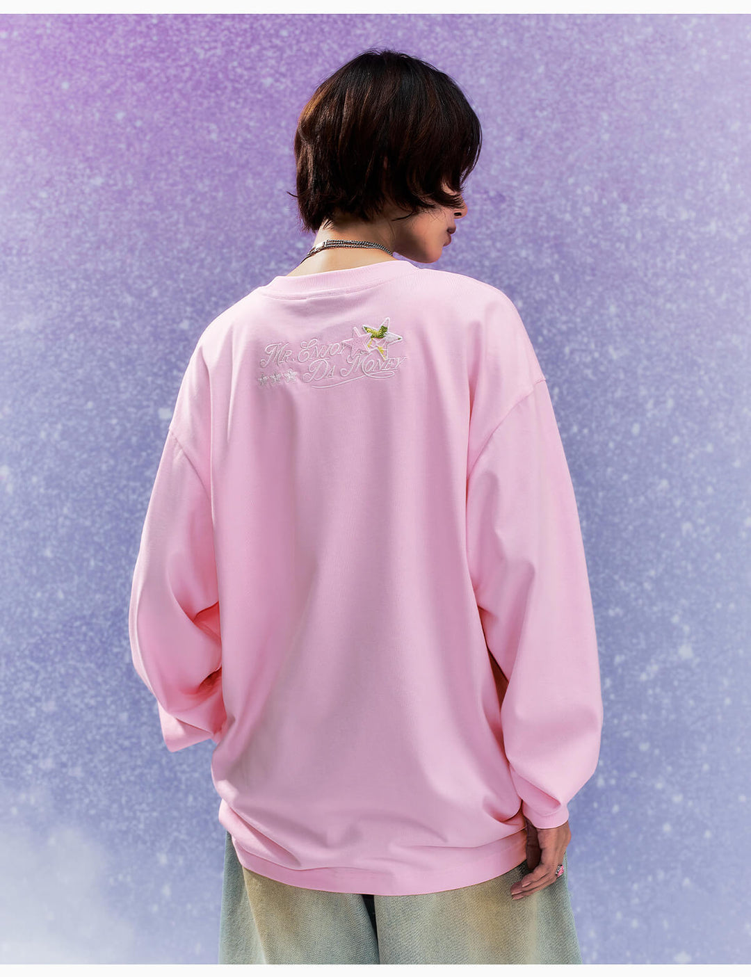 MEDM Flower Star Logo Embroidered Long Sleeve Tee | Face 3 Face